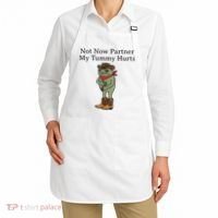 Not Now Partner My Tummy Hurts Funny Frog Apron thumb 2