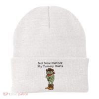 Not Now Partner My Tummy Hurts Funny Frog Beanie thumb 0