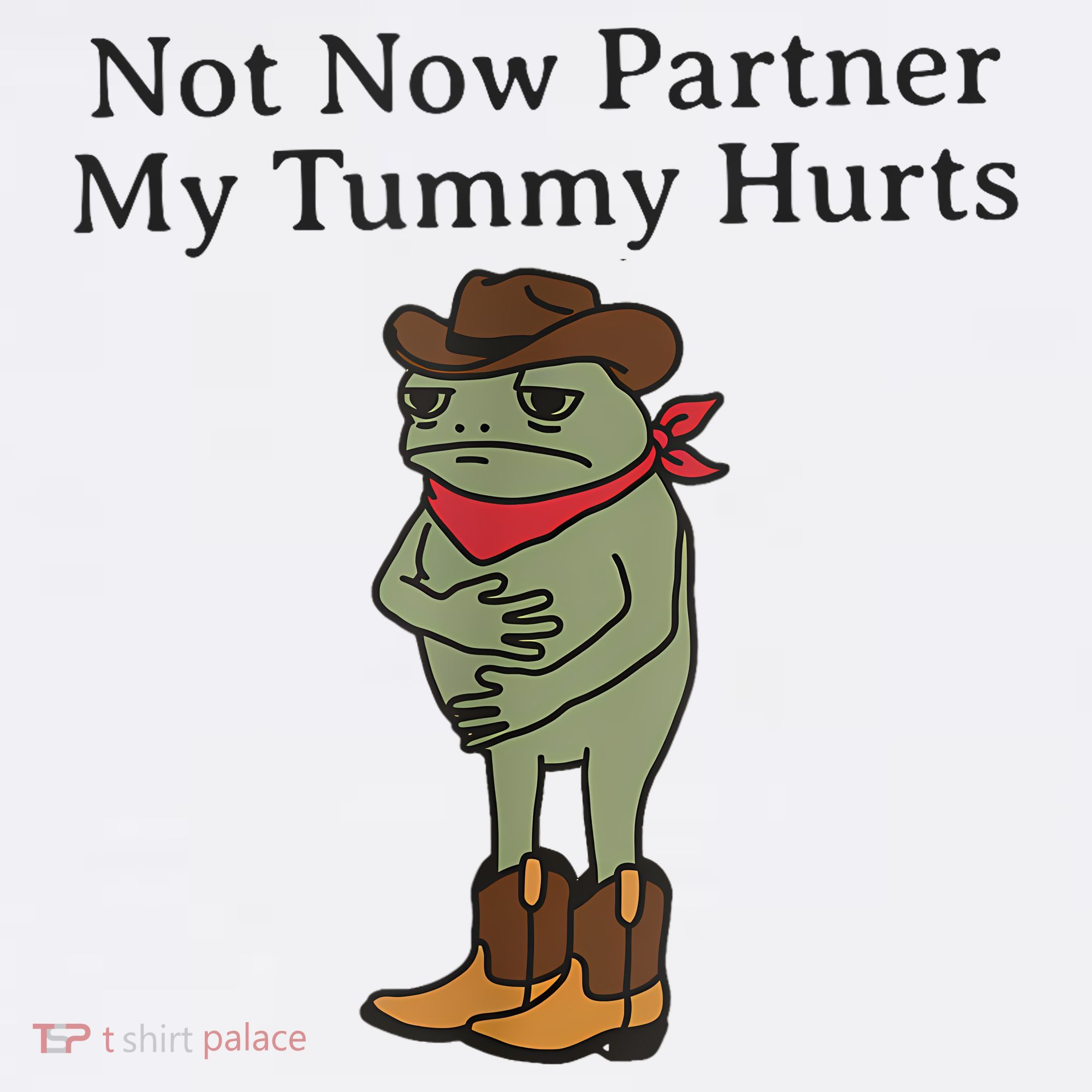 Not Now Partner My Tummy Hurts Funny Frog Women's Hoodie