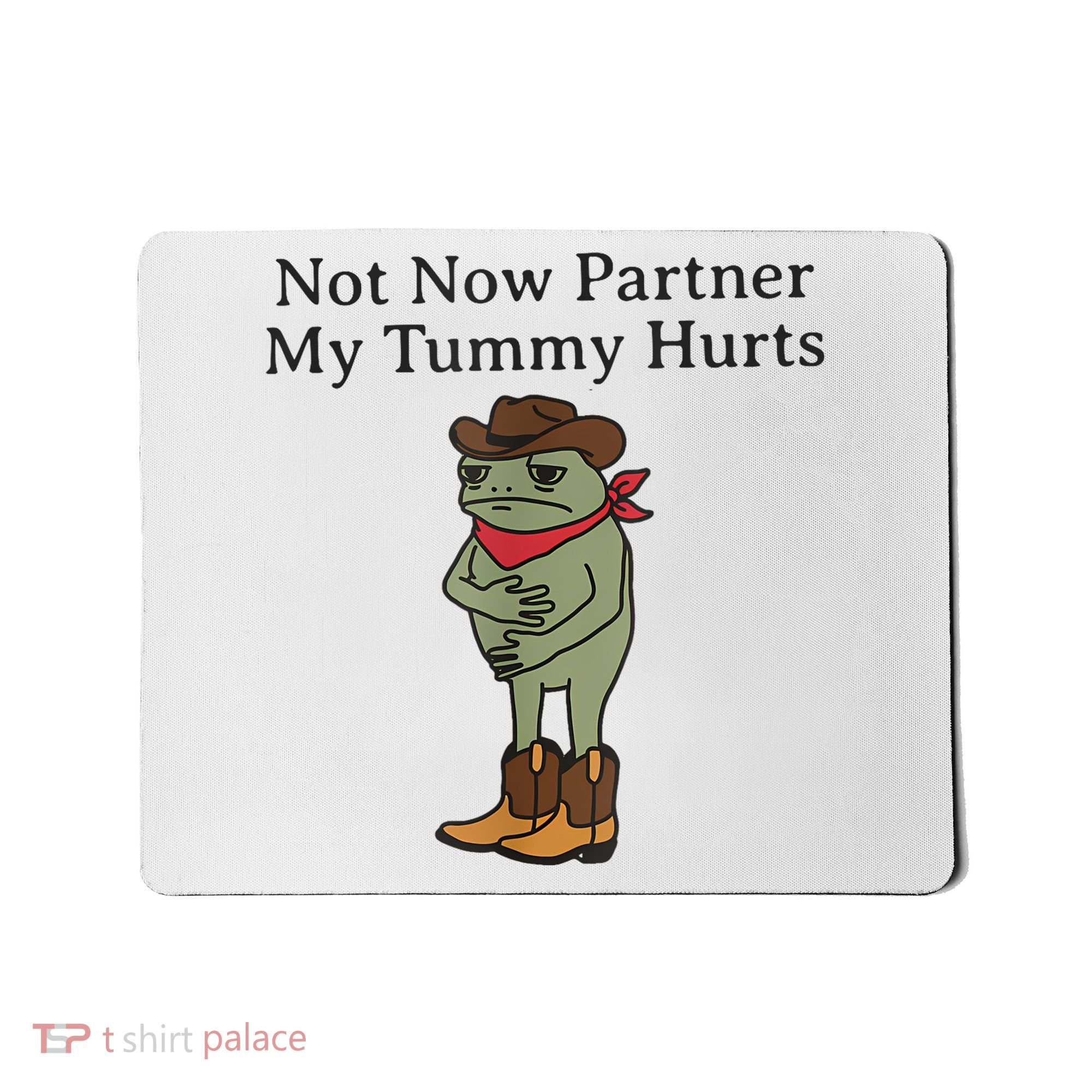 Not Now Partner My Tummy Hurts Funny Frog Mousepad