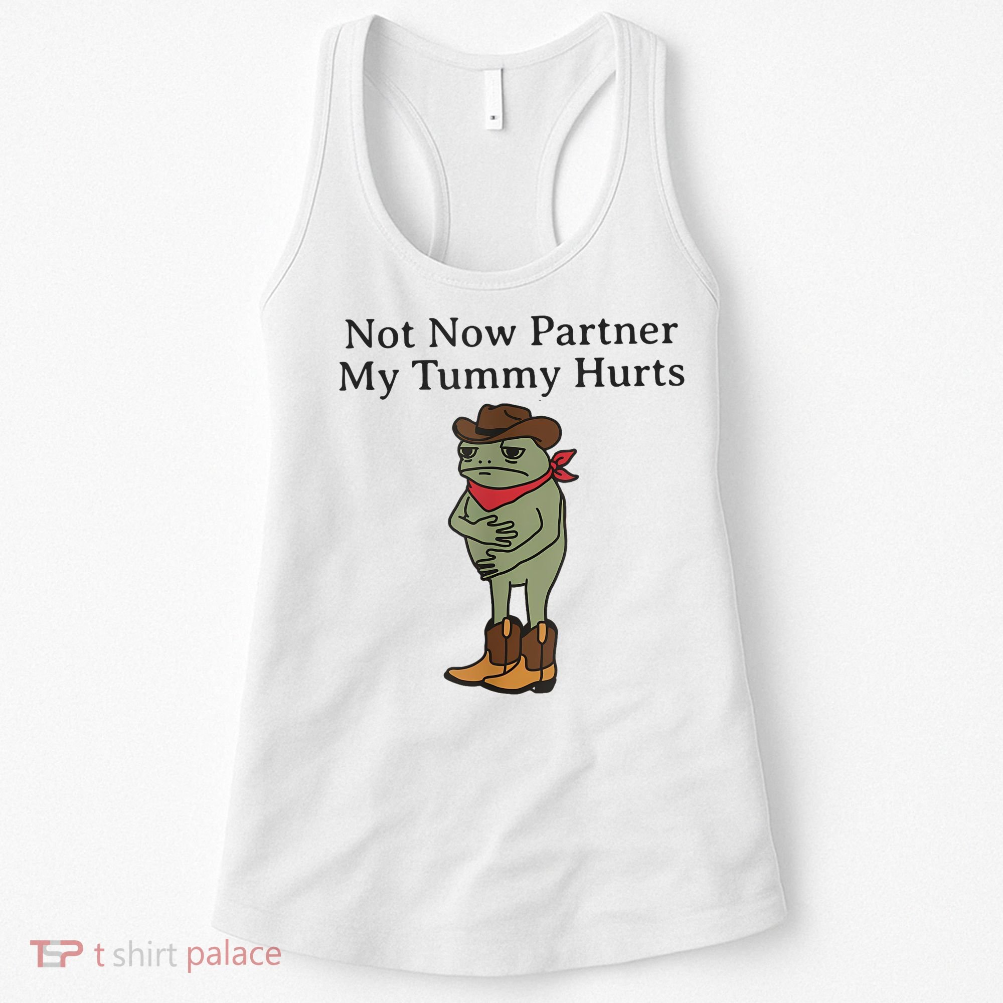 Not Now Partner My Tummy Hurts Funny Frog Women's Tank Top