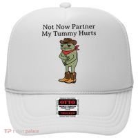Not Now Partner My Tummy Hurts Funny Frog Hat thumb 0