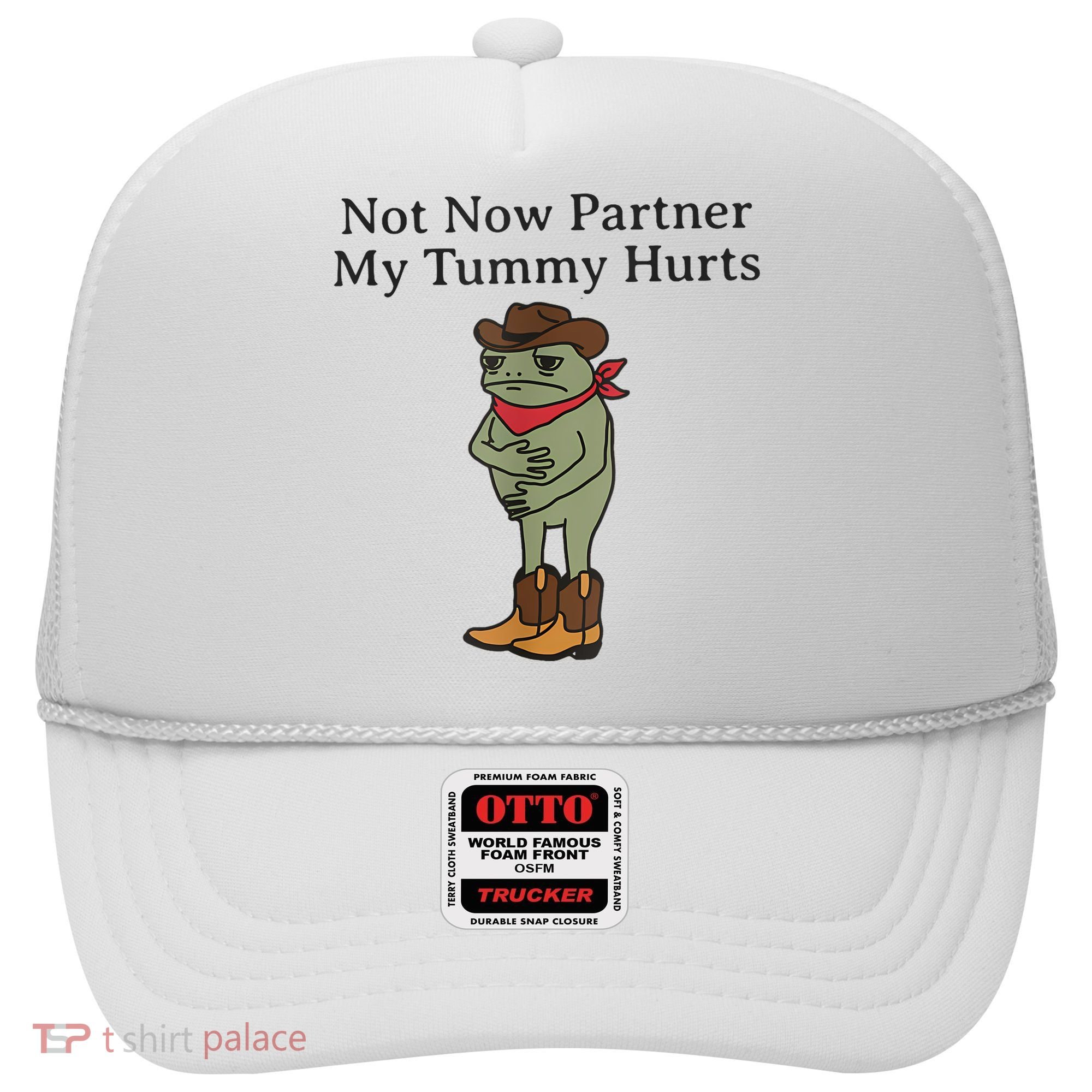 Not Now Partner My Tummy Hurts Funny Frog Hat