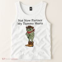 Not Now Partner My Tummy Hurts Funny Frog Tank Top thumb 2
