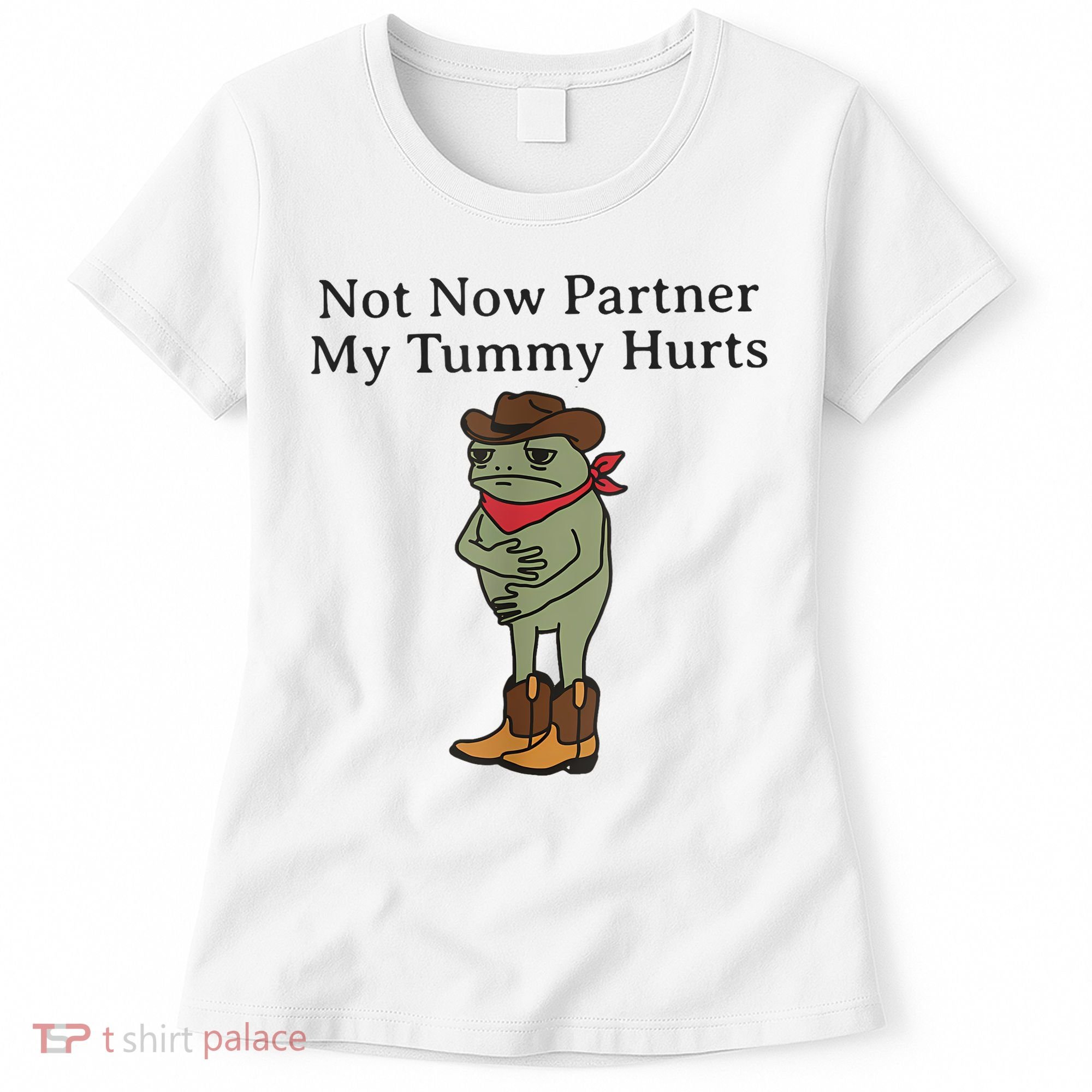Not Now Partner My Tummy Hurts Funny Frog Women's T-Shirt