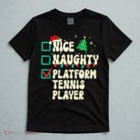 Nice Naughty Platform Tennis Player Xmas List Santa Claus T-Shirt thumb 5