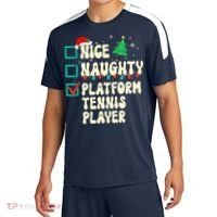 Nice Naughty Platform Tennis Player Xmas List Santa Claus Sport-Tek Competitor United Soccer Jersey thumb 0