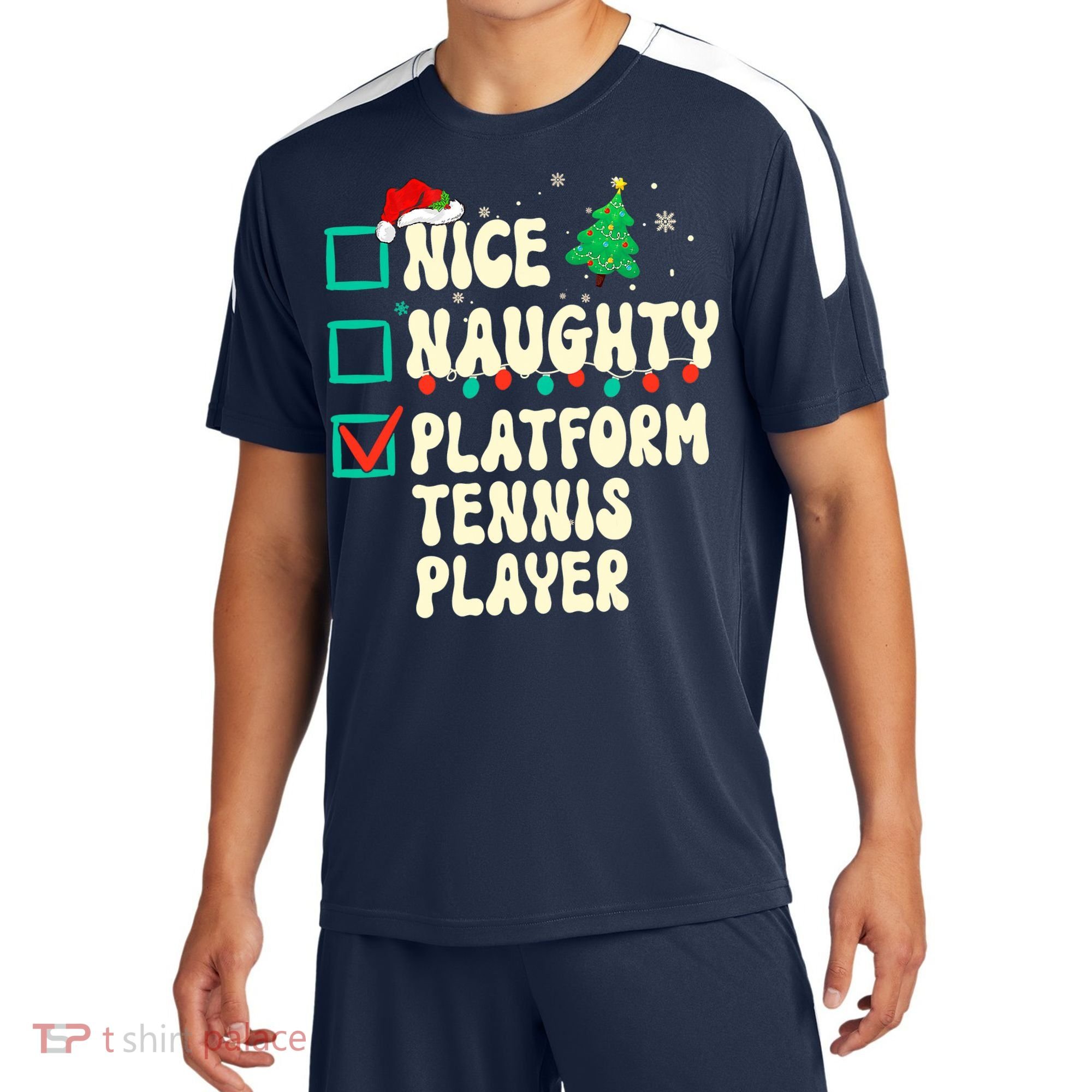 Nice Naughty Platform Tennis Player Xmas List Santa Claus Sport-Tek Competitor United Soccer Jersey