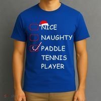 Nice Naughtly Paddle Tennis Player Xmas Tennis Coach Sports Gift T-Shirt thumb 3