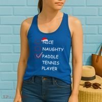 Nice Naughtly Paddle Tennis Player Xmas Tennis Coach Sports Gift Women's Tank Top thumb 2