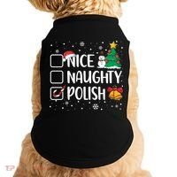 Naughty Nice Polish Gift Santa Hat Poland Christmas Gift Doggie Tank thumb 0