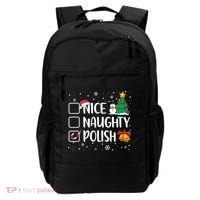 Naughty Nice Polish Gift Santa Hat Poland Christmas Gift Backpack thumb 0