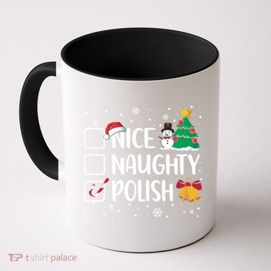Naughty Nice Polish Gift Santa Hat Poland Christmas Gift Coffee Mug