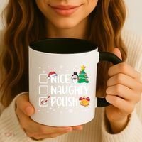 Naughty Nice Polish Gift Santa Hat Poland Christmas Gift Coffee Mug thumb 3