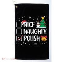 Naughty Nice Polish Gift Santa Hat Poland Christmas Gift Golf Towel thumb 0