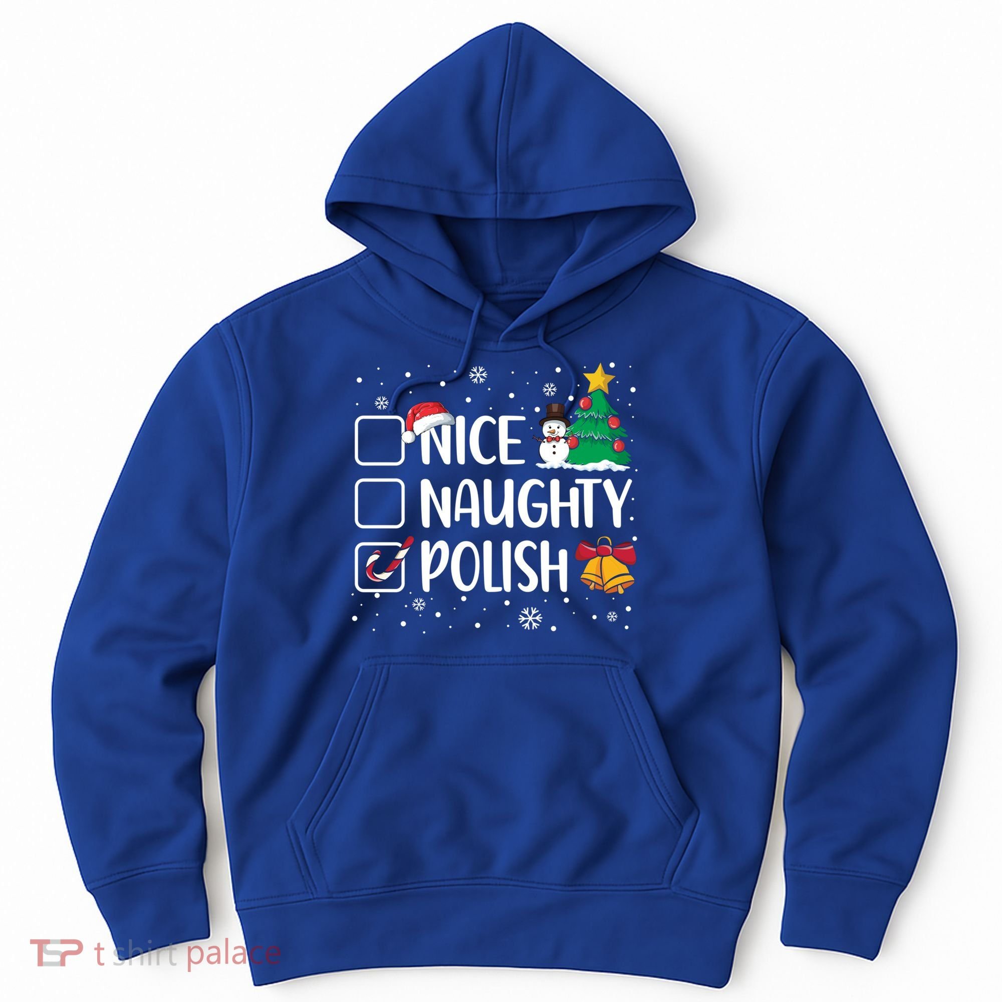Naughty Nice Polish Gift Santa Hat Poland Christmas Gift Hoodie