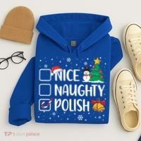 Naughty Nice Polish Gift Santa Hat Poland Christmas Gift Hoodie thumb 4