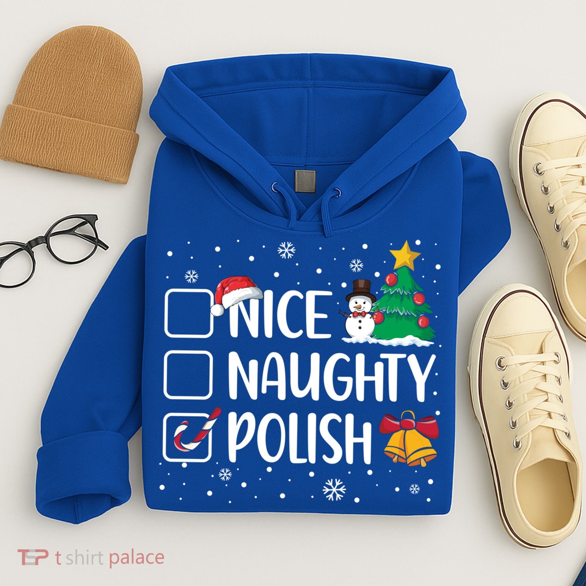 Naughty Nice Polish Gift Santa Hat Poland Christmas Gift Hoodie