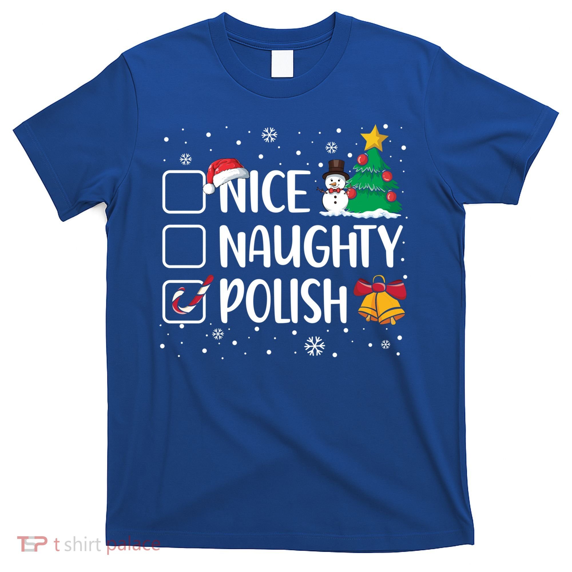 Naughty Nice Polish Gift Santa Hat Poland Christmas Gift T-Shirt