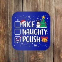 Naughty Nice Polish Gift Santa Hat Poland Christmas Gift Coaster thumb 0