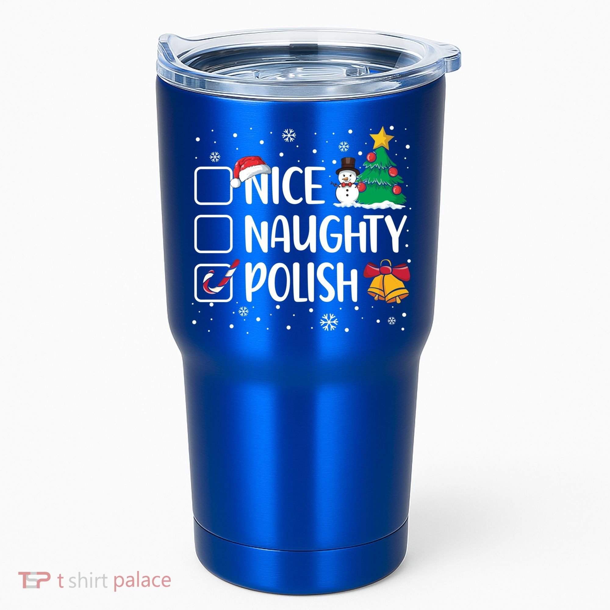 Naughty Nice Polish Gift Santa Hat Poland Christmas Gift Tumbler