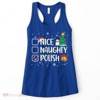 Naughty Nice Polish Gift Santa Hat Poland Christmas Gift Women's Tank Top thumb 0