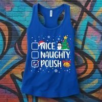 Naughty Nice Polish Gift Santa Hat Poland Christmas Gift Women's Tank Top thumb 3