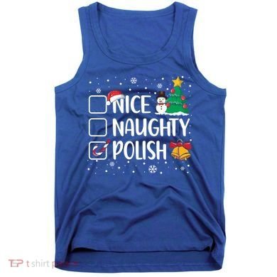 Naughty Nice Polish Gift Santa Hat Poland Christmas Gift Tank Top