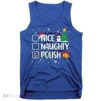 Naughty Nice Polish Gift Santa Hat Poland Christmas Gift Tank Top thumb 0