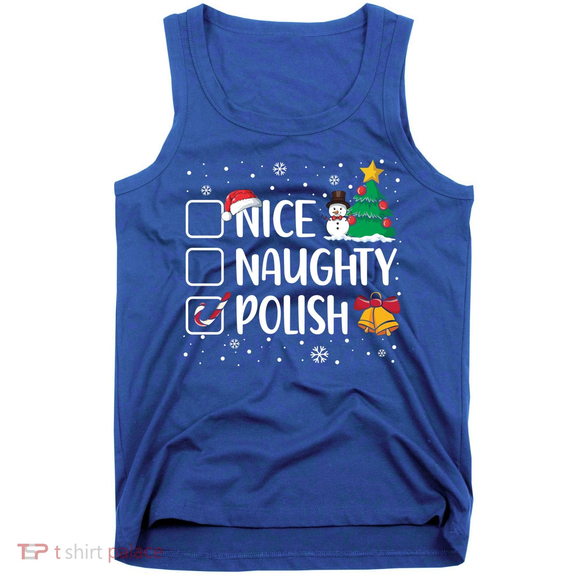 Naughty Nice Polish Gift Santa Hat Poland Christmas Gift Tank Top