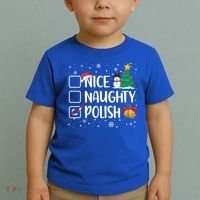 Naughty Nice Polish Gift Santa Hat Poland Christmas Gift Toddler T-Shirt thumb 2
