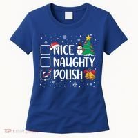 Naughty Nice Polish Gift Santa Hat Poland Christmas Gift Women's T-Shirt thumb 0