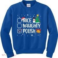 Naughty Nice Polish Gift Santa Hat Poland Christmas Gift Kids Sweatshirt thumb 0
