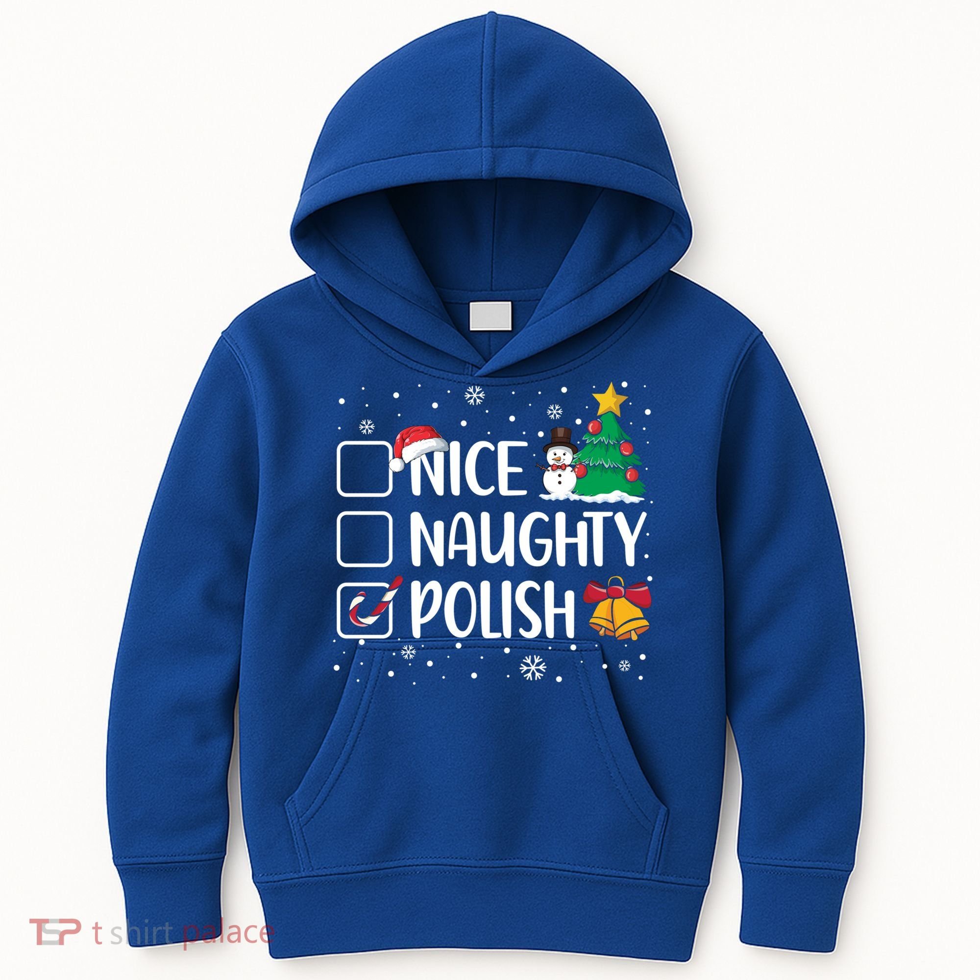 Naughty Nice Polish Gift Santa Hat Poland Christmas Gift Kids Hoodie