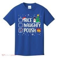 Naughty Nice Polish Gift Santa Hat Poland Christmas Gift Kids T-Shirt thumb 0