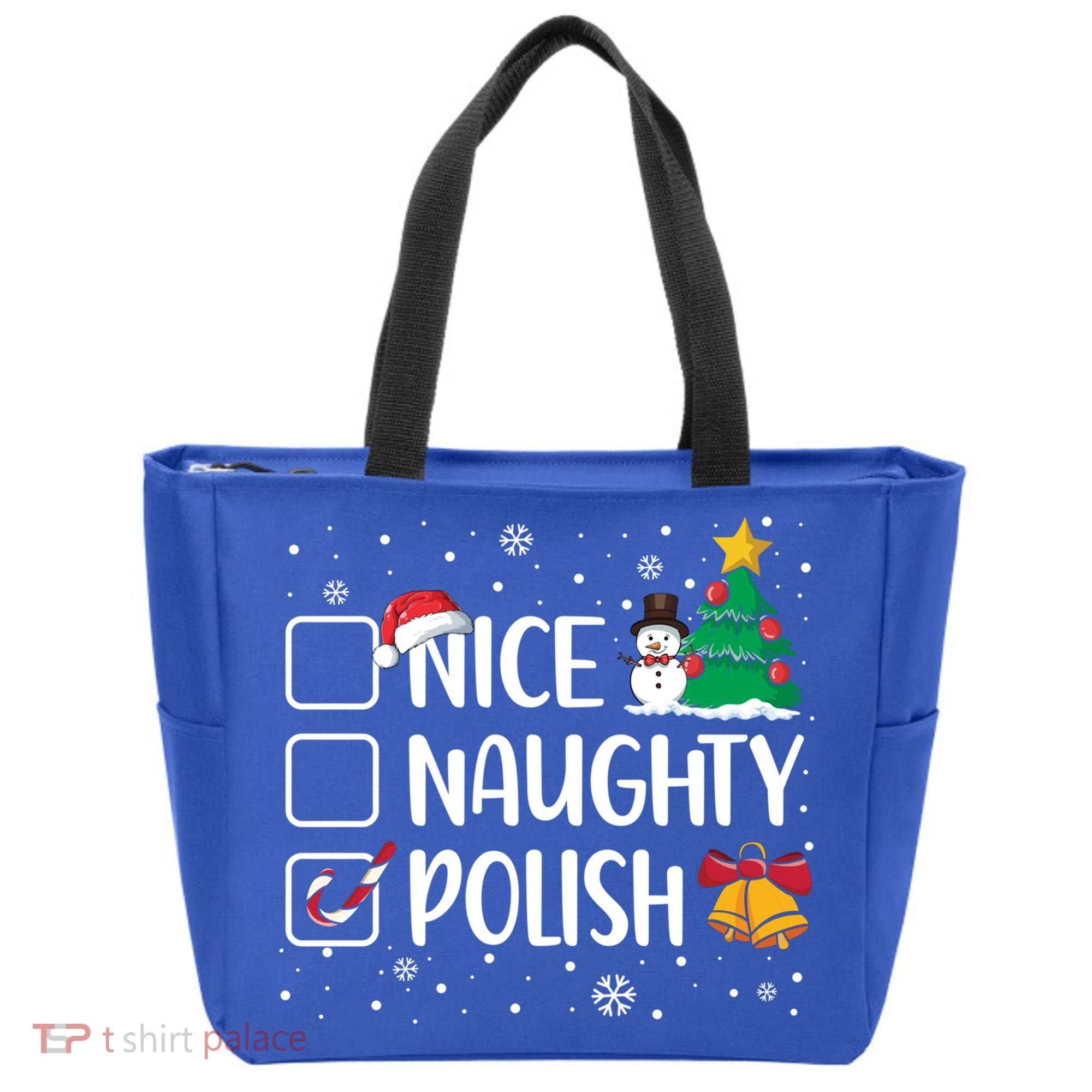 Naughty Nice Polish Gift Santa Hat Poland Christmas Gift Tote Bag