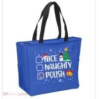Naughty Nice Polish Gift Santa Hat Poland Christmas Gift Tote Bag thumb 2