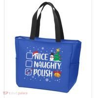 Naughty Nice Polish Gift Santa Hat Poland Christmas Gift Tote Bag thumb 3