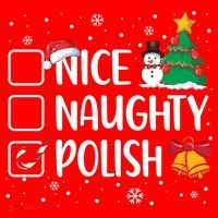 Naughty Nice Polish Gift Santa Hat Poland Christmas Gift Santa Hat thumb 1