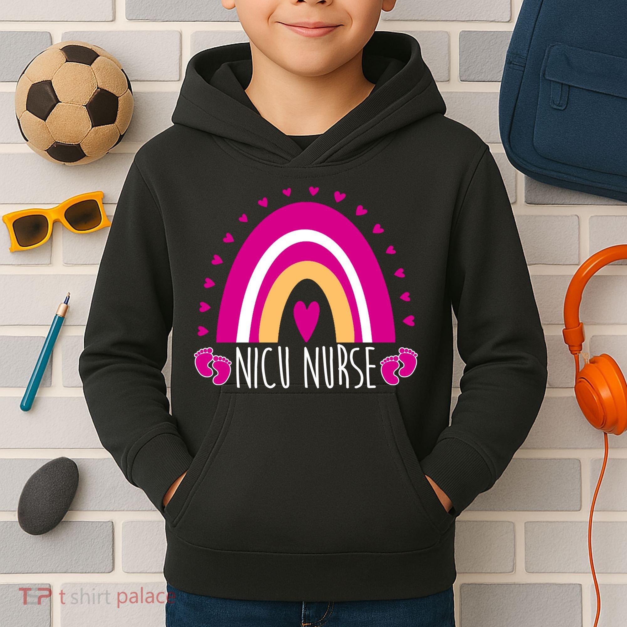 Nicu Nurse Rainbow Kids Hoodie