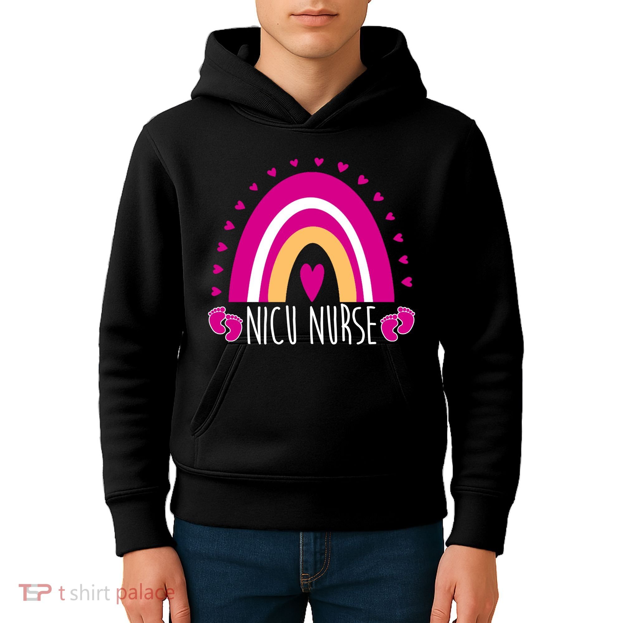 Nicu Nurse Rainbow Kids Hoodie