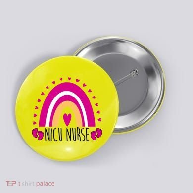 Nicu Nurse Rainbow Button
