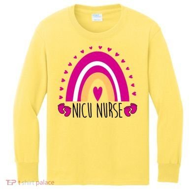Nicu Nurse Rainbow Kids Long Sleeve Shirt