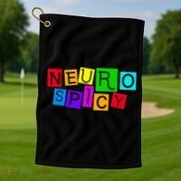 Neurospicy Neuro Spicy Neurodiversity Neurodivergent Golf Towel thumb 1