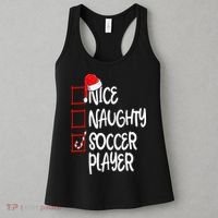 Nice Naughty Soccer Player Funny Soccer Christmas List Santa Women's Tank Top thumb 3