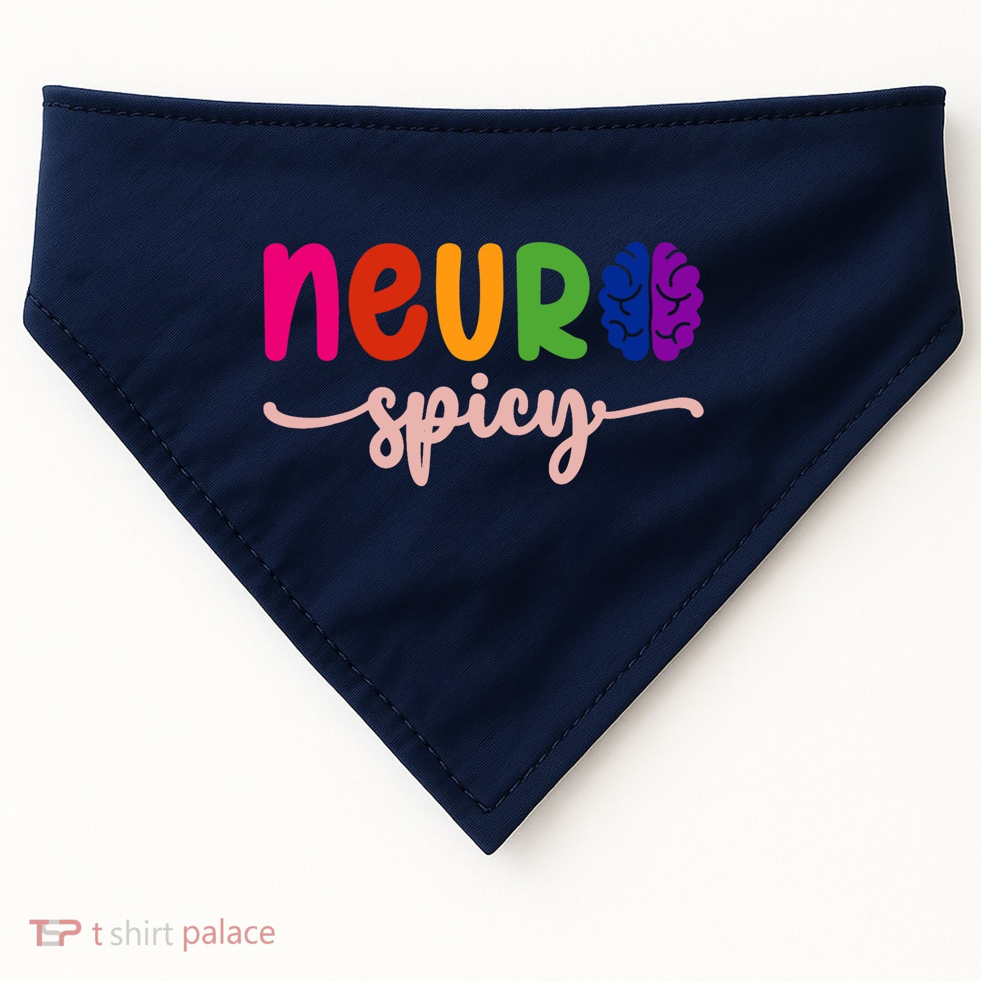 Neurospicy Neuro Spicy Neurotypical Neurodiversity Adhd USA-Made Doggie Bandana