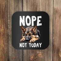 Nope Not Today Lazy Dog Funny German Shepherd Coaster thumb 0