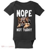 Nope Not Today Lazy Dog Funny German Shepherd Baby Bodysuit thumb 0
