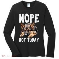 Nope Not Today Lazy Dog Funny German Shepherd Women's Long Sleeve Shirt thumb 0