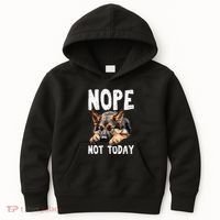 Nope Not Today Lazy Dog Funny German Shepherd Kids Hoodie thumb 0